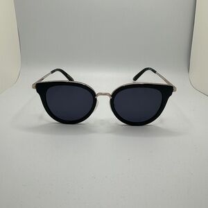 NWOT TOMS Sunglasses - Rey in Gloss Black Gold Metal with Grey Lens
